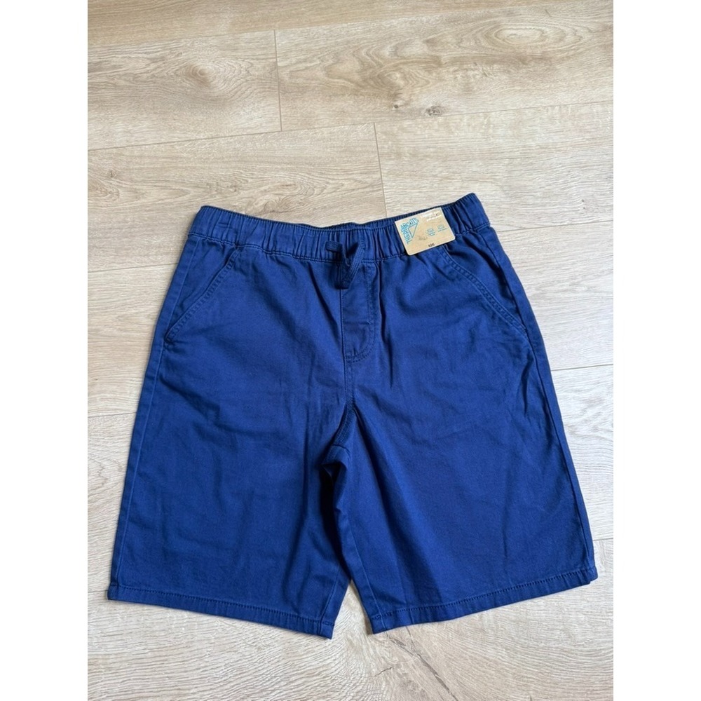 NWT Kids Boys Thereabouts husky short blue pull on chino stretch size L 14H/16H